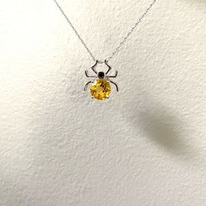 Yellow Citrine Spider Necklace